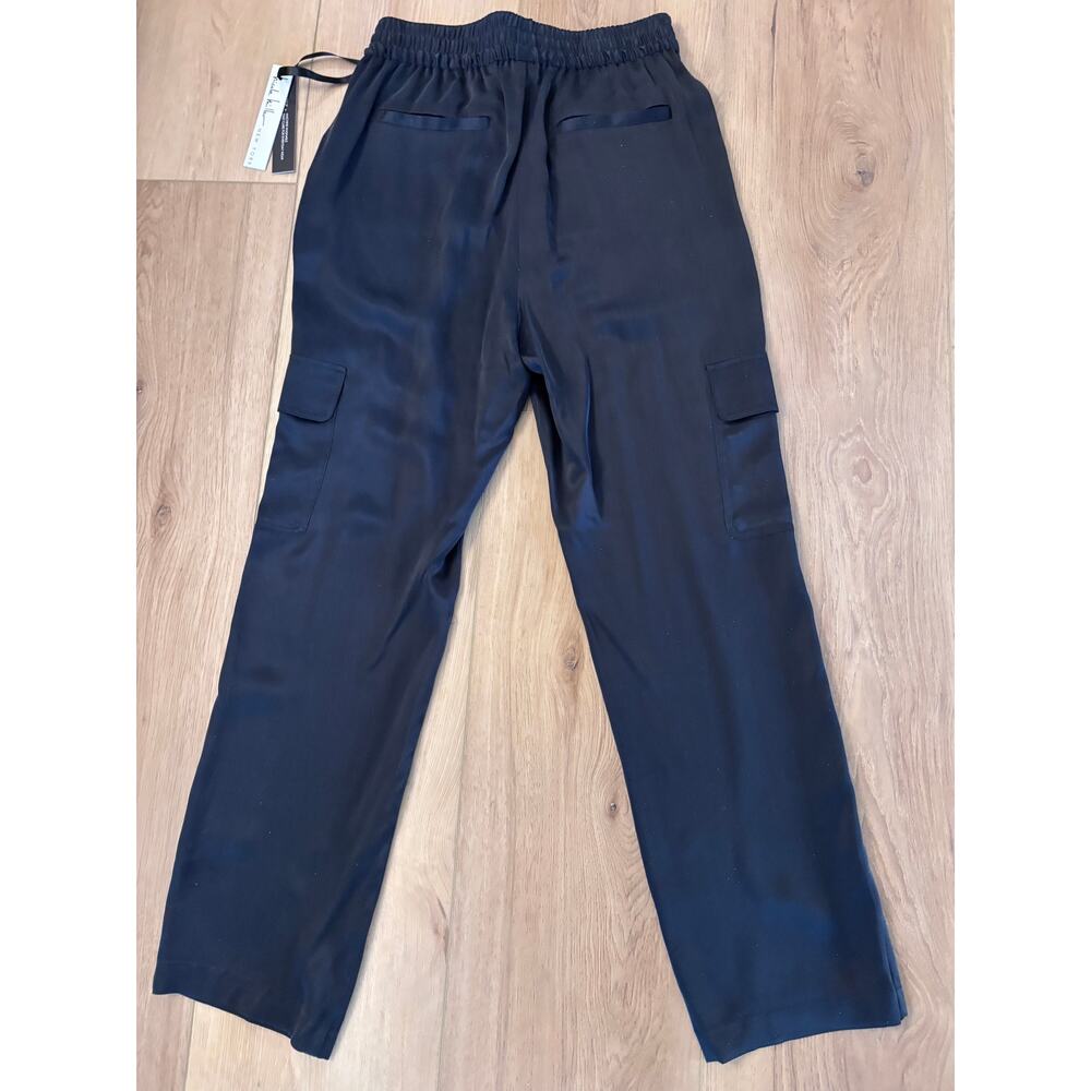 Nicole Miller | NWT 100% Silk Jogger Pants with Cargo Pockets Size S - Picture 4 of 9